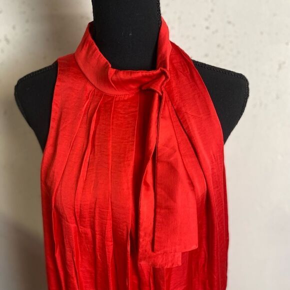 # 135 MANGO Poppy Satin Bow Neck Halter Mini Dress - Picture 8 of 8